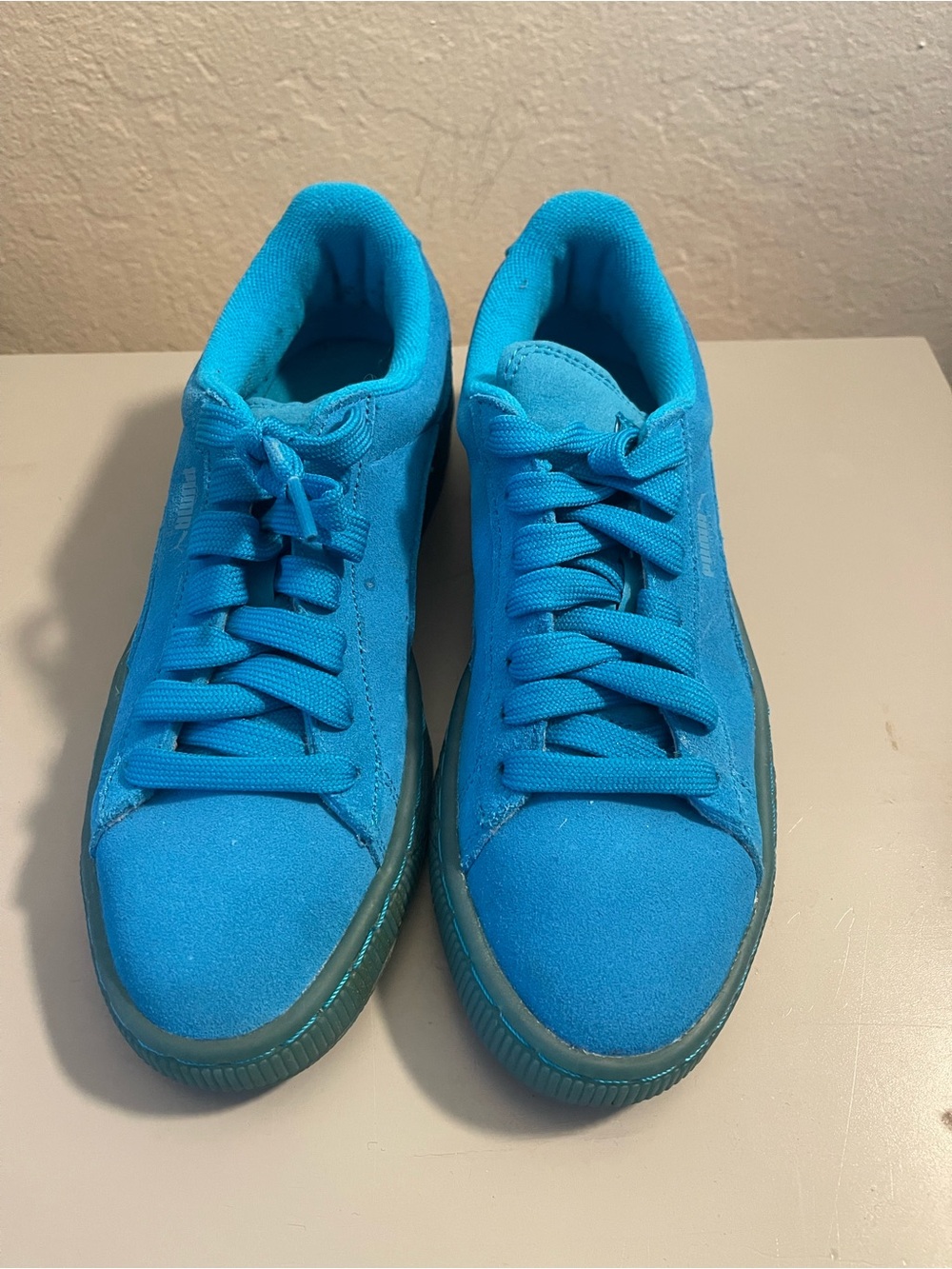 Puma Kids Bright Teal Lace-Up Sneakers